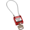 Cadenas de sécurité — Compact à câble, Rouge, KD - Clé différente, Acier, 108.00 mm, 1 Boîte